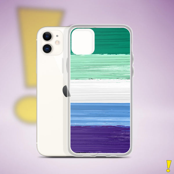 Gay Male Pride Flag Brush Strokes Clear Case for iPhone®